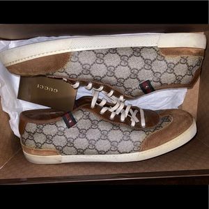 AUTHENTIC Gucci Men Shoes 9.5 Beige GG